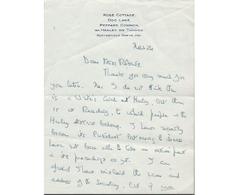 Elizabeth Goudge handwritten signed letter. Personal headed stationary, this is a handwritten letter signed by the best selli