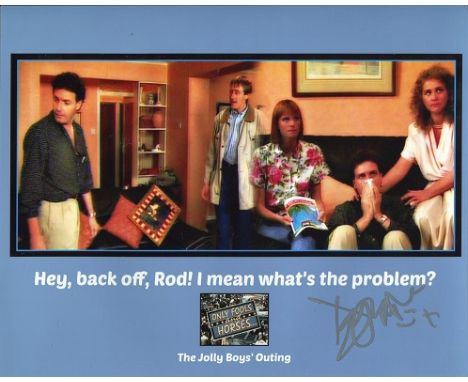  ONLY FOOLS & HORSES: 8x10 photoof a scene from the comedy series Only Fools and Horses, signed by actor DanielHill who playe