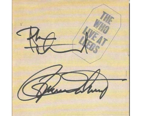 The Who signed CD. CD for the album The Who Live At Leeds by The Who. Signed on the inlay inside by Pete Townshend and Roger 