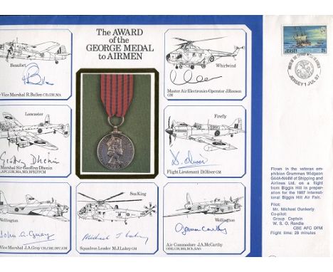  RAF MULTI SIGNED FDC: Award of theGeorge Medal to Airmen cover signed by SEVEN recipients of the medal, five ofwhom served o