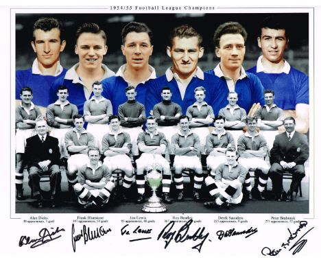 Everton autographed football photo. High quality colour 16x12 inch photograph autographed by six Everton players including Gr