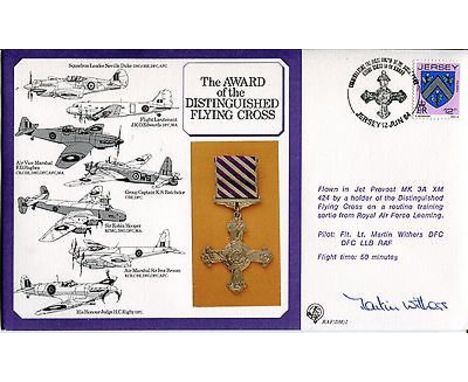  Vulcan Bomber pilot: RAF Medalsseries cover dedicated to the Distinguished Flying Cross (DFC) signed by RAFVulcan bomber pil