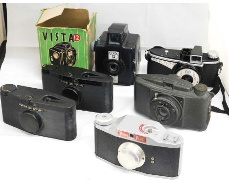 Six camera's: to include a Purma Special; another Purma Special; a Purma Plus; an Agilux AgiFlash; a Boyer Series VIII; and V