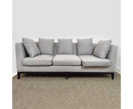 SOFA, grey fabric upholstered, 230cm W approx.