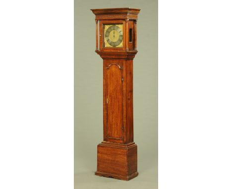 A George II longcase clock by Taylor of Preston, thirty hour, single pointer, circa 1740, with blind fretwork carved hood wit