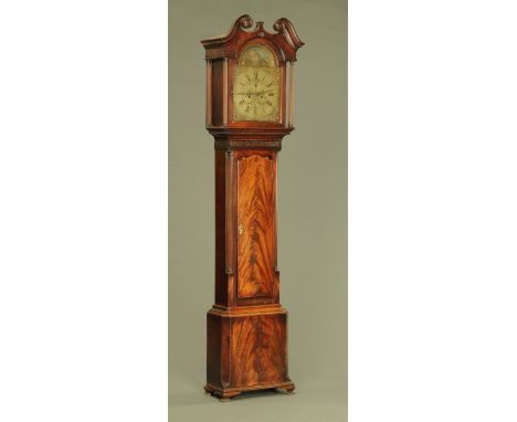 A George III mahogany longcase clock by Emanuel Burton Kendal, with eight day striking movement with centre seconds and moon 