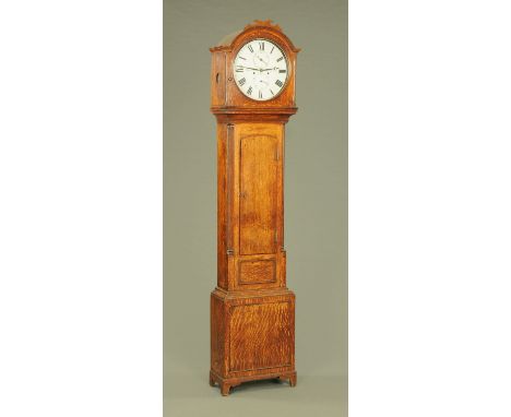 An early 19th century Edinburgh longcase clock, by Robert Bryson, two train striking movement with circular dial, the case wi