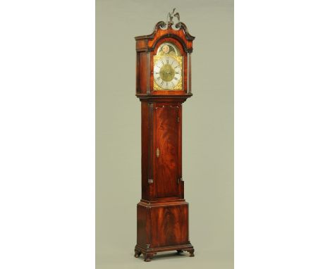 A George III mahogany longcase clock by William Taylor of King Street Whitehaven, with eight day striking movement, moon phas