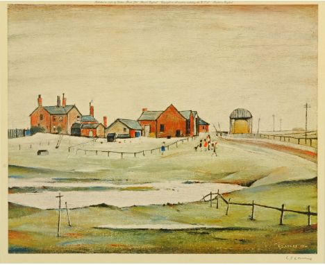 After Lawrence Stephen Lowry R.A. (British 1887-1976), "Landscape with Farm Buildings", signed in pencil in margin, with Fine