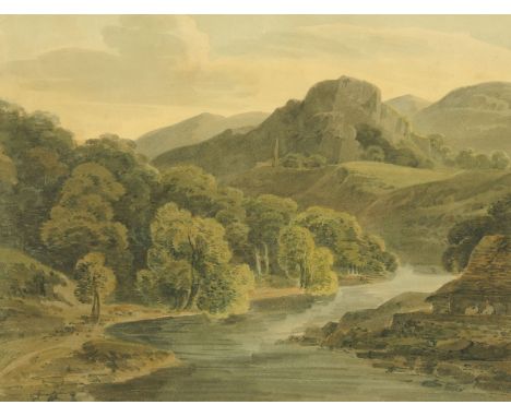 Hugh (Grecian) Williams (1773-1829), watercolour, Scottish scene.  23 cm x 30 cm, framed, monogrammed lower left (see illustr