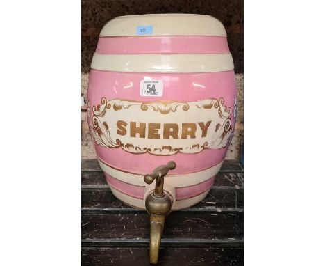CERAMIC SHERRY CONTAINER WITH BRASS TAP