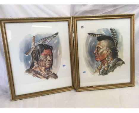 PAIR OF GILT F/G NATIVE AMERICAN PRINTS