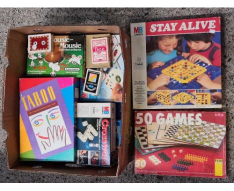 CARTON OF VARIOUS GAMES &amp; PLAYING CARDS