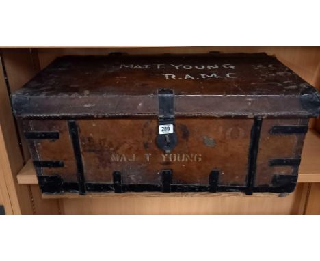 LEATHER &amp; METAL TRAVEL TRUNK