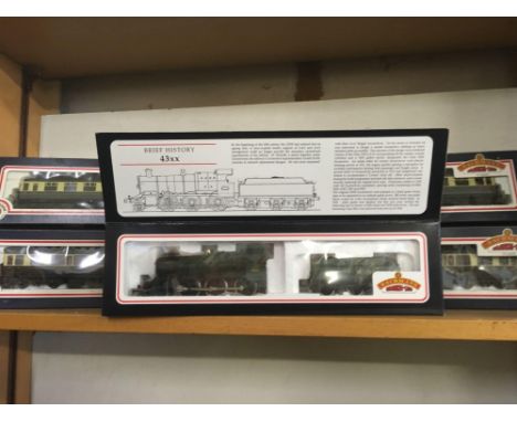 BACHMANN BRANCH LINE LOCOMOTIVE &amp; 4 CARRIAGES, ALL BOXED