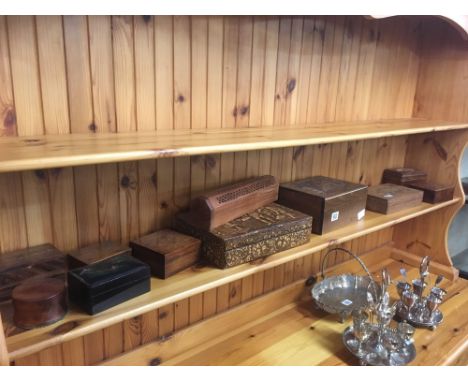 11 WOODEN TRINKET BOXES