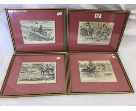 SET OF 4 ANTIQUE EQUESTRIAN PRINTS