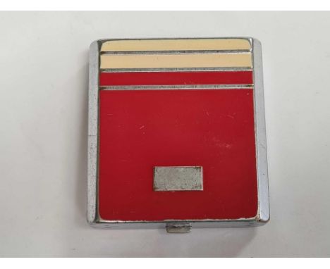 AN ART DECO ENAMEL DECORATED COMPACT (BARBARA GOULD)
