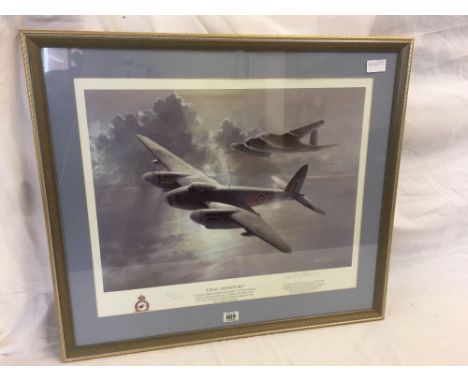 F/G PRINT OF RAF 'FINAL DEPARTURE' BY CHARLES J THOMPSON &amp; SIGNED