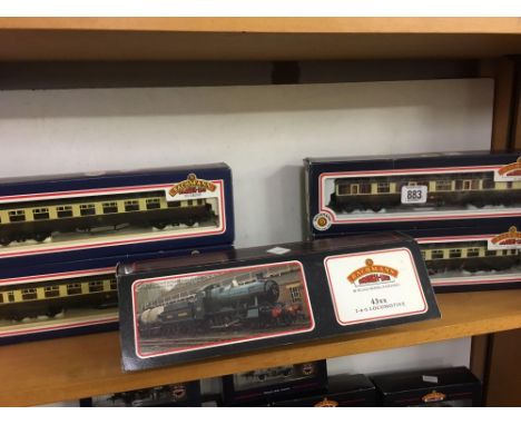 BACHMANN BRANCH LINE LOCOMOTIVE WITH TENDER &amp; 4 CARRIAGES, ALL BOXED