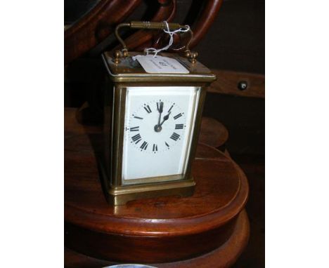 A 12cm high brass cased carriage clock 