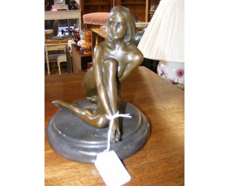 Bronze figure of nude study - 18cm high 
