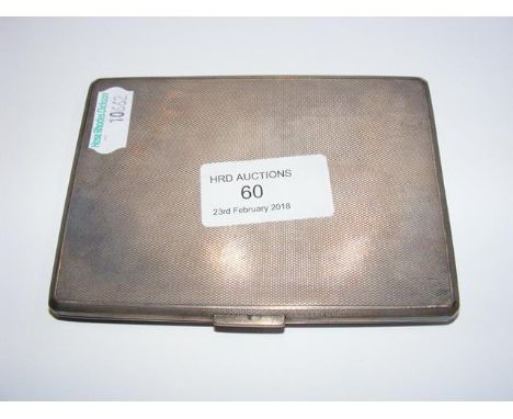 Silver cigarette case with engine turned decoration - 6oz 