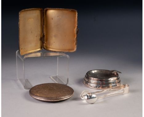 SILVER COMPACT, Birmingham 1959, a weighted SILVER ASHTRAY, Sheffield 1954, a SILVER CIGARETTE CASE, Birmigham 1919 and a PAI