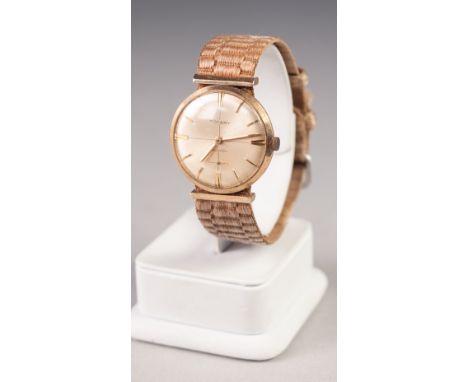 GENT'S ROTARY 9ct GOLD CASED WRIST WATCH, with Incabloc movement, the silvered circular dial with batons and subsidiary secon