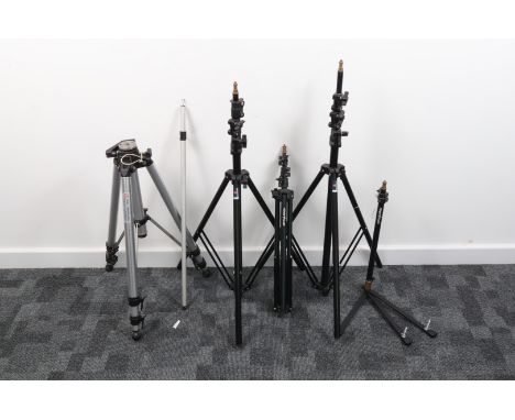 Manfrotto Tripod and Lighting Stands, a Manfrotto 074 aluminiun tripod,two Manfrotto lighting stands, with Power Flash lighti