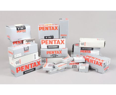 A Selection of Pentax Accessories, two CS-105 &amp; one CS-205 cable sitches, a 37339 infrared remote control system, a K-AC1