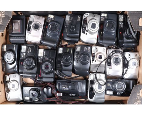A Tray of Pentax Compact Film Cameras, comprising 20 examples, models include Espio 110, 115M, 135M, 160, 738, 928, Zoom 60, 