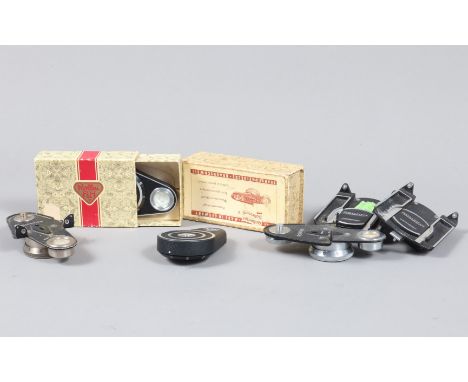 Various Rollei Tripod Mounts, two circa 1930's Rolleiflex Panorama heads, one in maker's box, ,two Rollei circa 1950's Panora