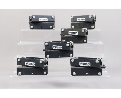 Six Foba Rotao Cross Trolleys, all move smoothly, some light surface scratches, G