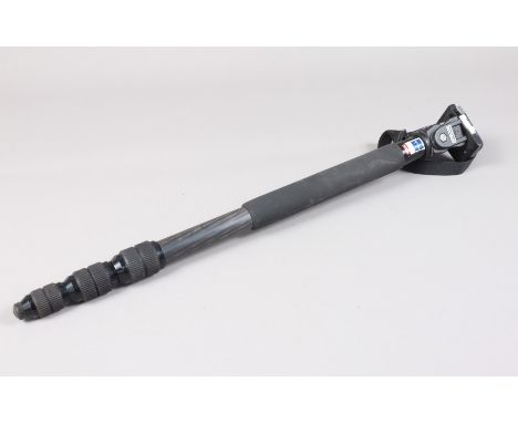 A Gitzo G 1568 Carbon Fiber Monopod, four sections, stands 165cm, some light wear,G, with Manfrotto 234 head