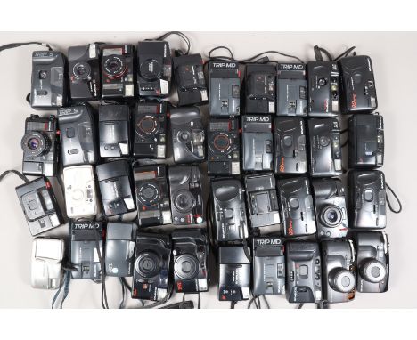 A Box of Olympus Compact Film Cameras, comprising 40 approx examples, models include Trip Junior, Trip MD, Trip AF, Trip AF 5
