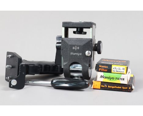 Mamiya Accessories, a Mamiya Paramender model 3, with pan head, for Mamiya C cameras, with instrution pamphlet, VG, a Mamiya 
