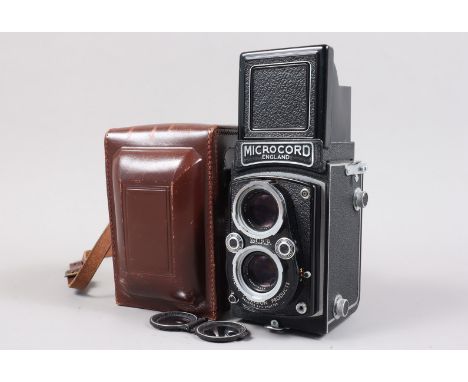 An M.P.P. Microcord II TLR Camera, shutter working, body G, light paint wear to edges, with Ross Xpress 77.5mm f/3.5 lens, se