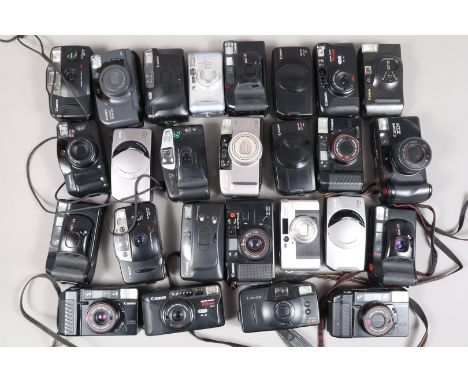 A Tray of Canon Compact Film Cameras, 30 approx examples, models include Sure Shot Supreme, Snappy S, Sure Shot AF-7, Sure Sh