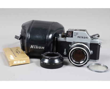 A Nikon F Photomic Model II SLR Camera, serial no 6537110, body G, shutter working, metre untested, a Nikkor-S Auto 50mm f/1.