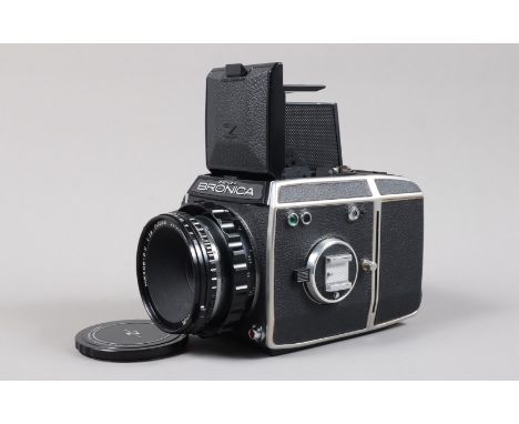 A Zenza Bronica EC 6 x 6cm SLR Camera, serial no CB314885, body G, slight dust to mirror, mark on screen, focal plane shutter