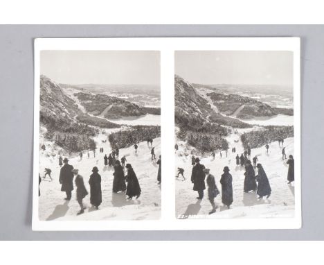 Stereoscopic Cards,  Norway, 1920s, with folding metal viewer (apx 40); diapositive, unmounted, of Russell Cotes house, Chris