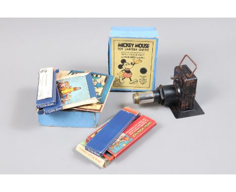 A Mickey Mouse Toy Lantern Set, battery-operated toy lantern with lens and stand, internal &amp; external corrosion, with set