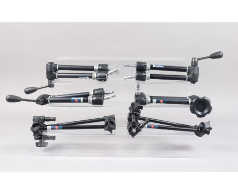 A Group of Manfrotto Arms, four Manfrotto 143 magic arms and two 196 single arm, two section, all move freely, light signs of