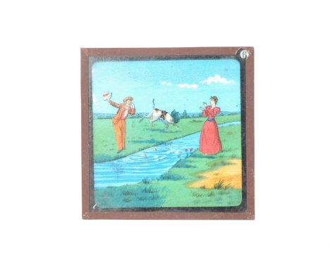 3¼in sq Magic Lantern Slides,  story sets and part-sets - 'The Tiger and The Tub', with reading, and Primus Junior Lecturers'