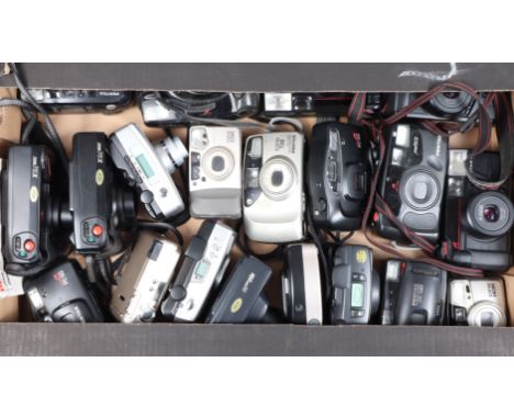 A Tray of Pentax Compact Film Cameras, comprising 20 examples, models include Espio 140M, Espio 115M, Espio 738, Zoom 70, Zoo