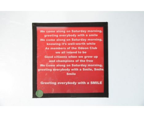 3¼in sq Magic Lantern Slides,  Cinema - advertisements, safety messages and songs (apx 200), 'The Memories of British Picture