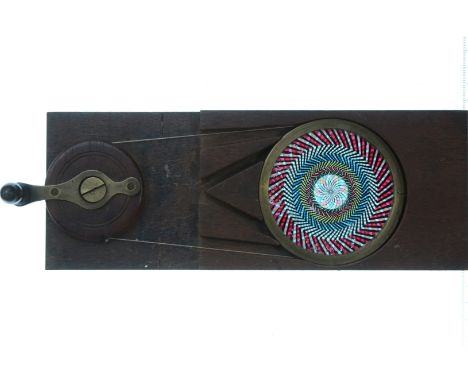 Mahogany-Mounted Magic Lantern Slides,  Carpenter &amp; Westley Chromatrope or Artificial Fireworks, with wheel and cord oper