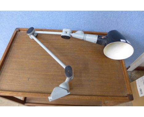 An industrial anglepoise lamp