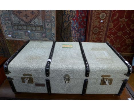 A steamer trunk